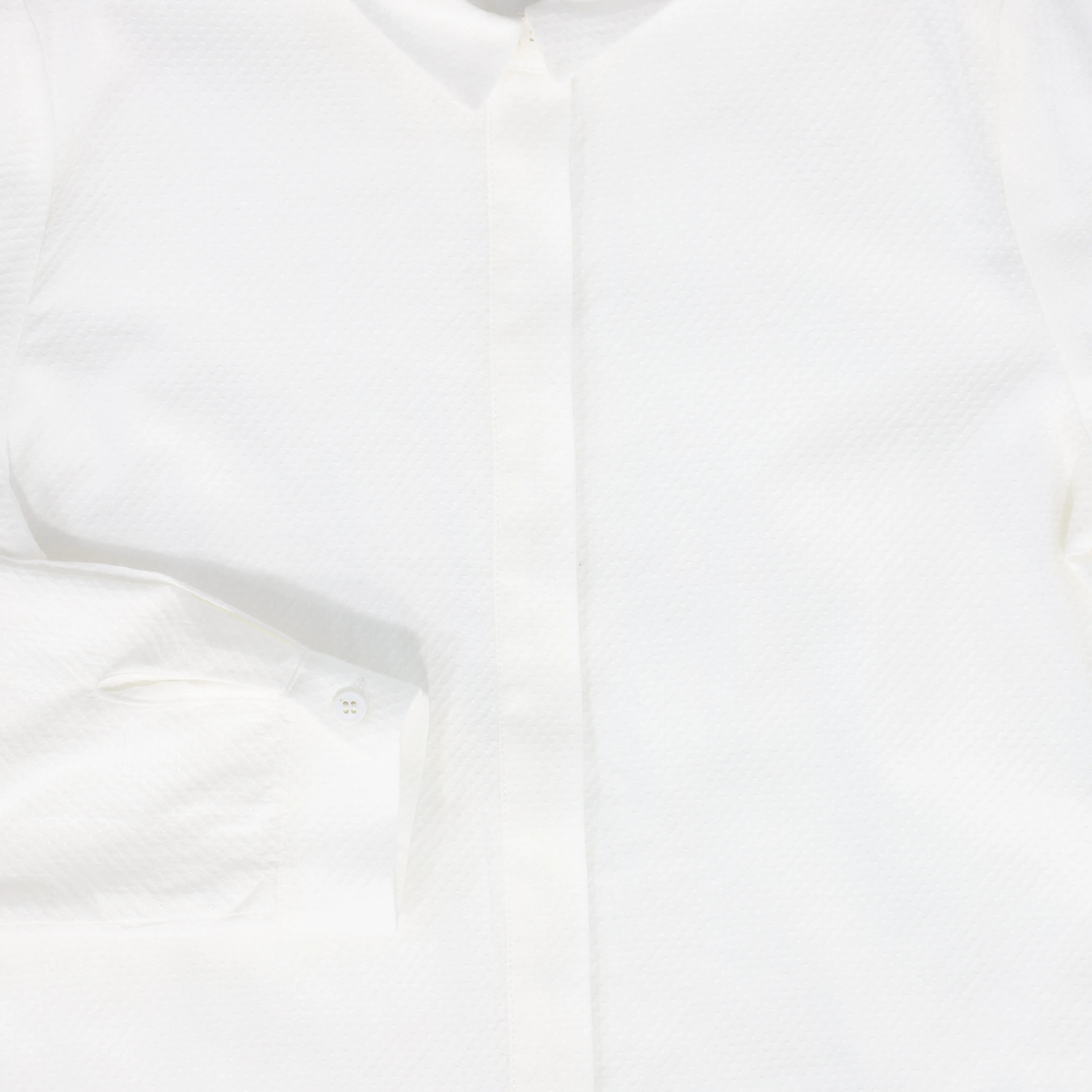 VALENTINA IVORY TEXTURED COLLARED BLOUSE