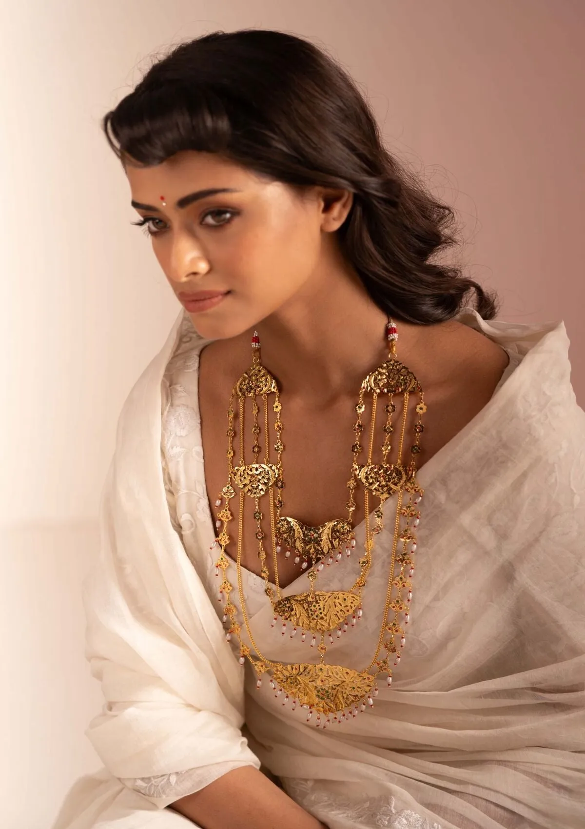 Vandana Gold Tone silver Necklace