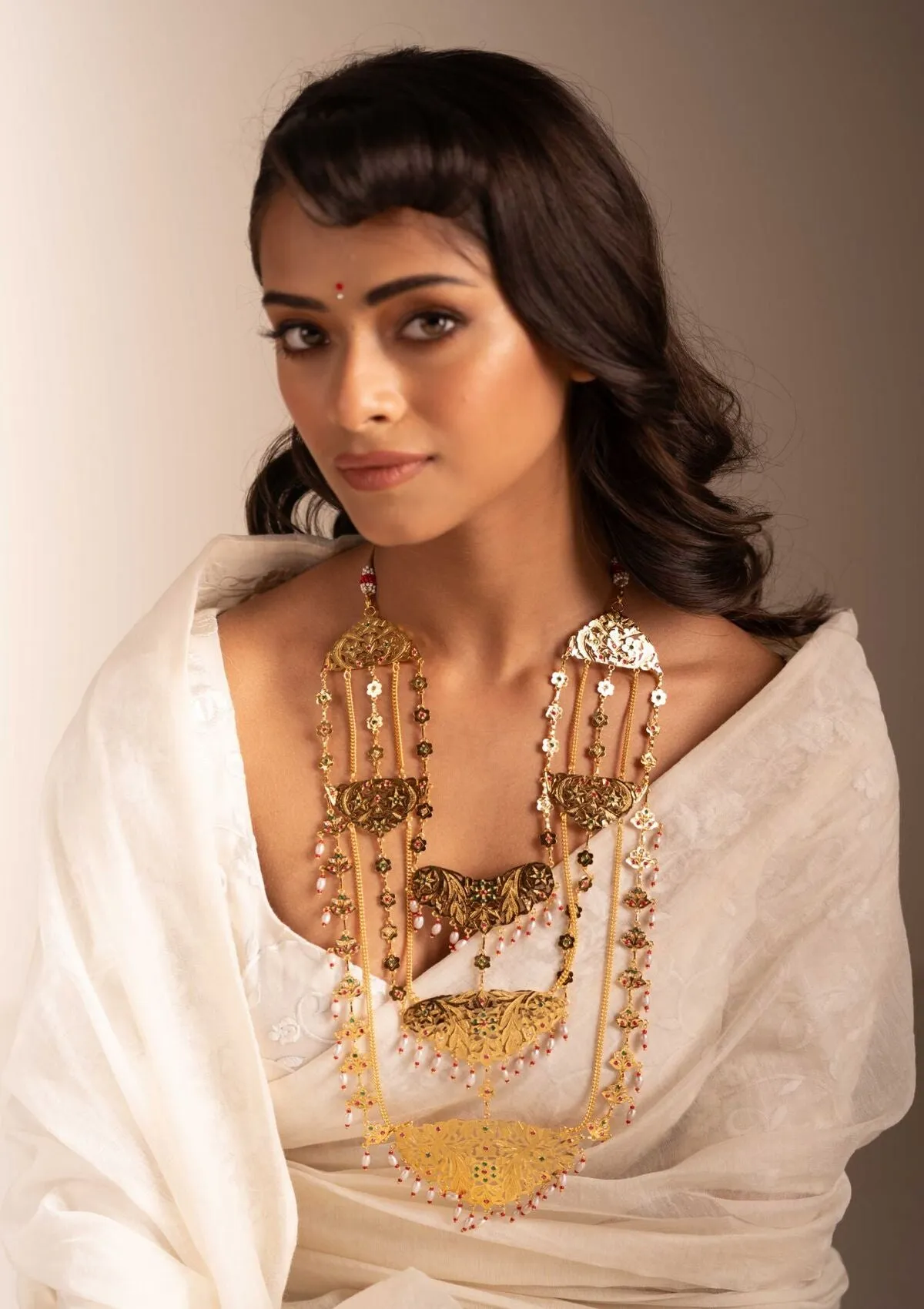 Vandana Gold Tone silver Necklace