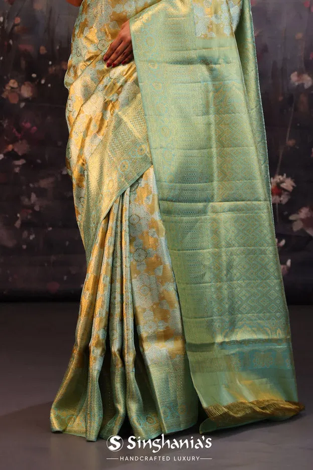 Vegas Gold Jaal Kanjivaram Silk Saree