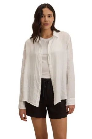 Velvet X Cleo Wade Sisi Woven Linen Button Down - White