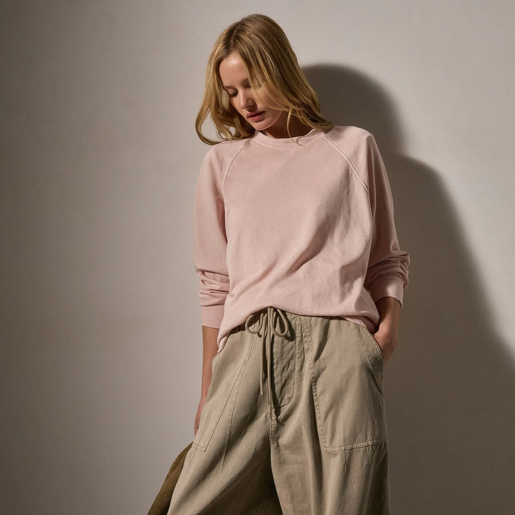 Vintage French Terry Relaxed Sweatshirt - Rosewater Pigment