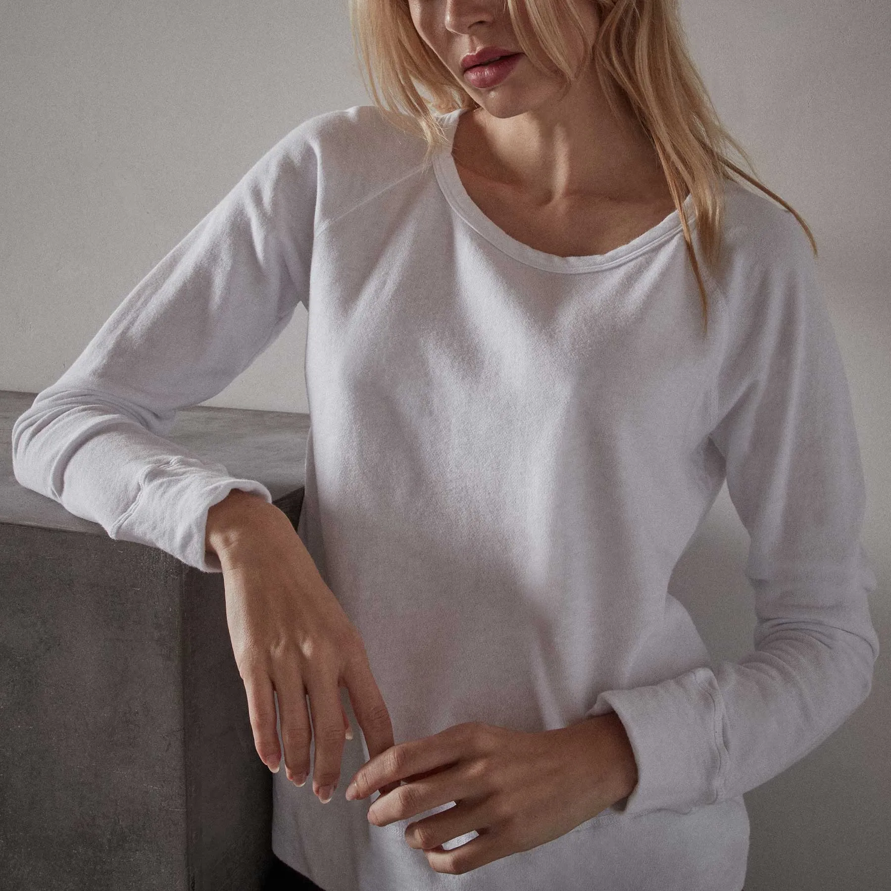 Vintage French Terry Sweatshirt - White