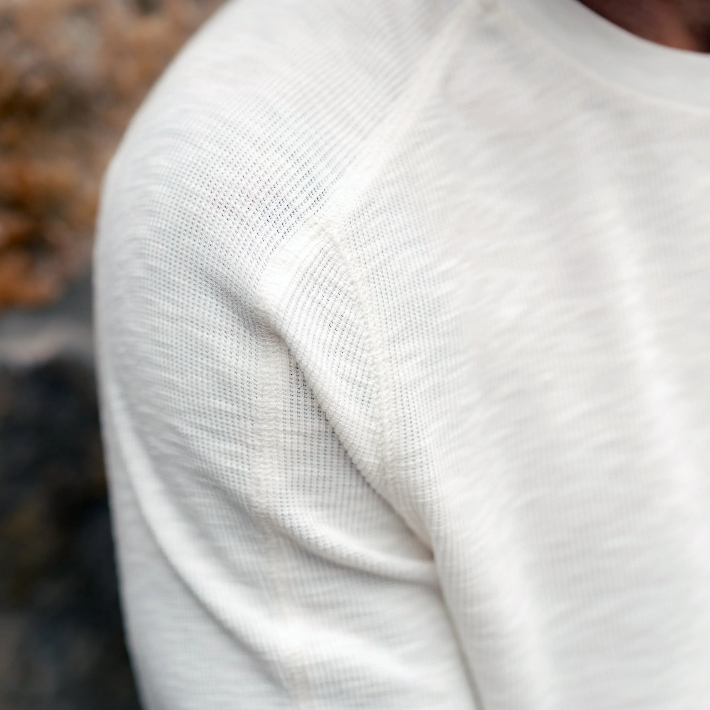 Waffle Cotton Crew - Antique White