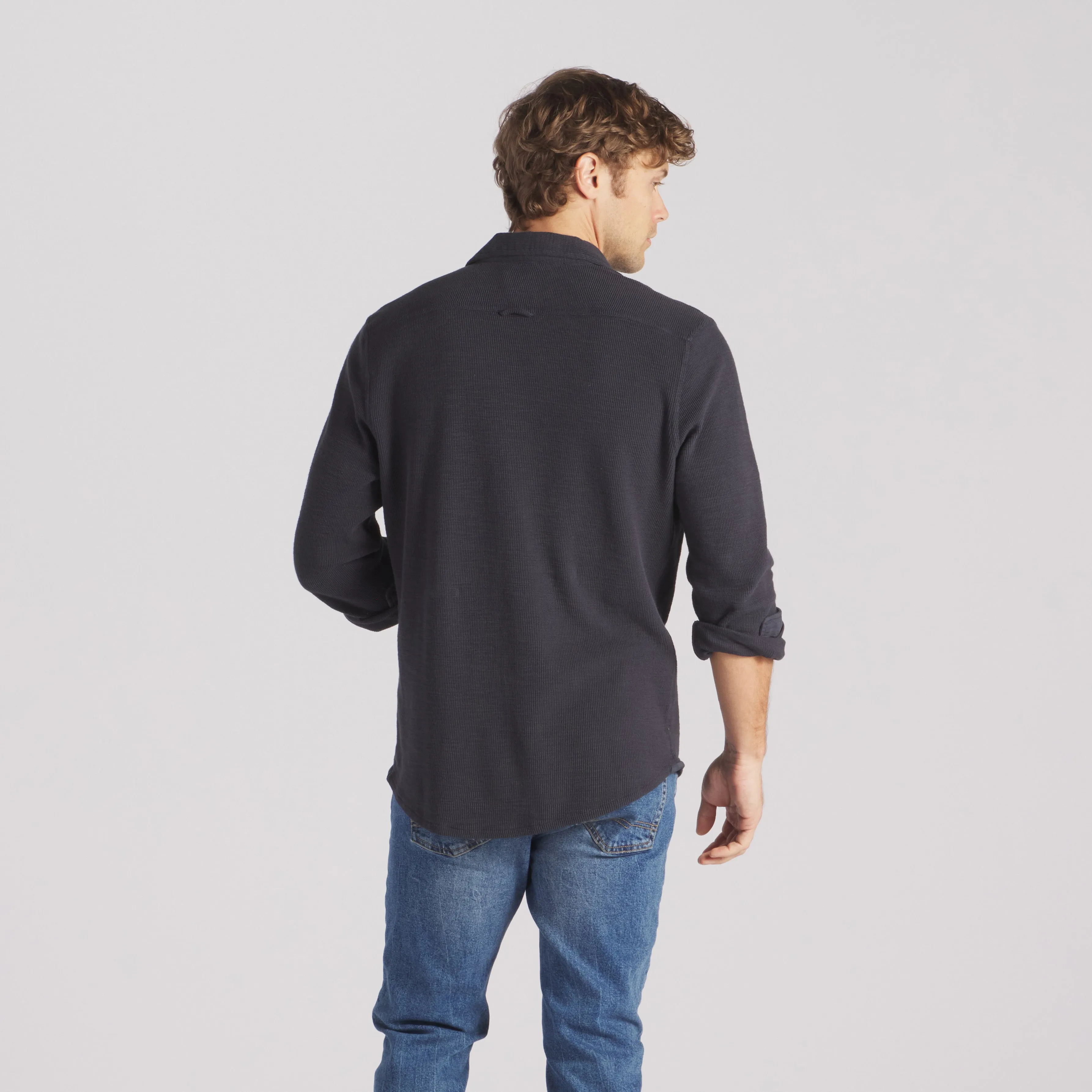 Waffle Hybrid Shirt - Dark Navy (Final Sale)*