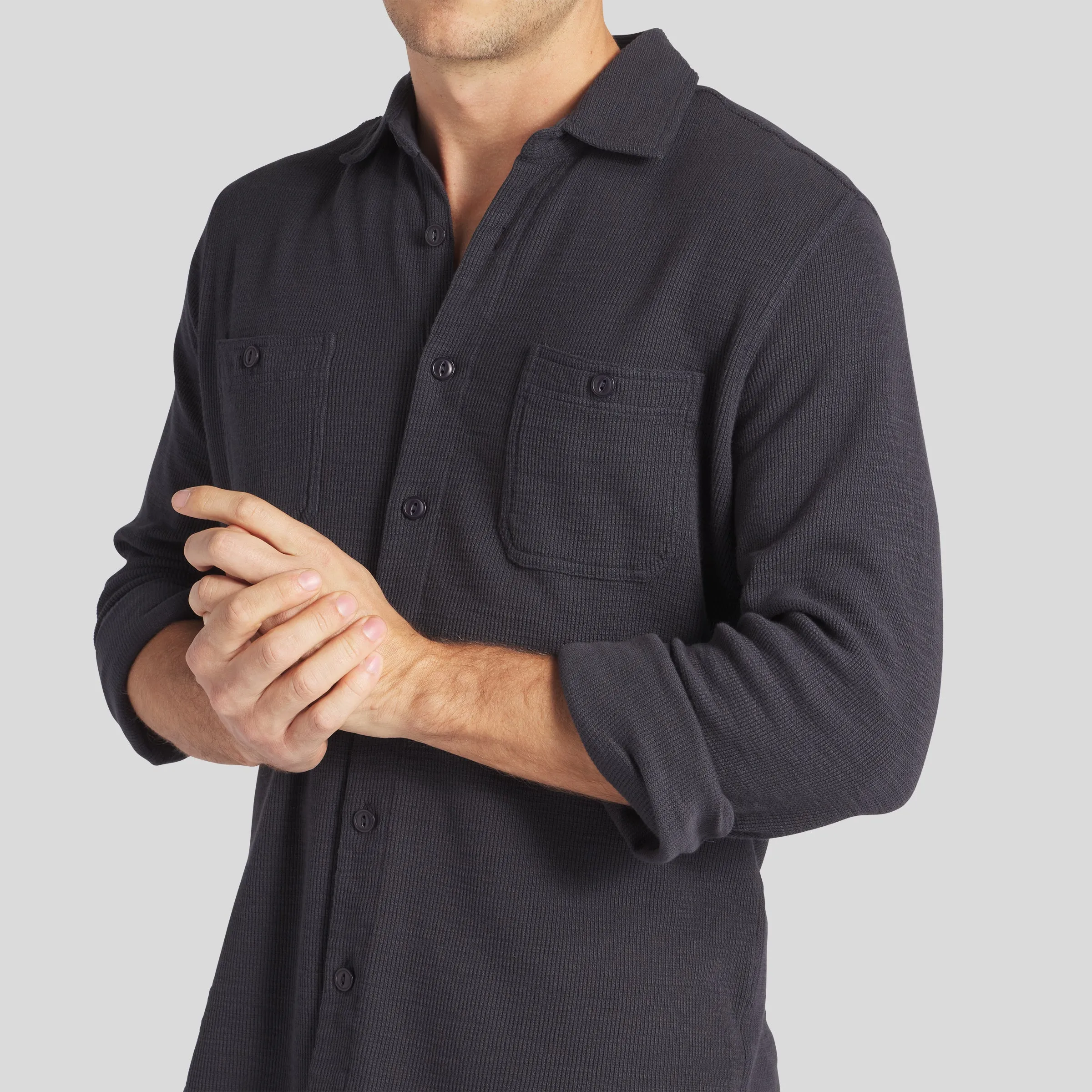 Waffle Hybrid Shirt - Dark Navy (Final Sale)*