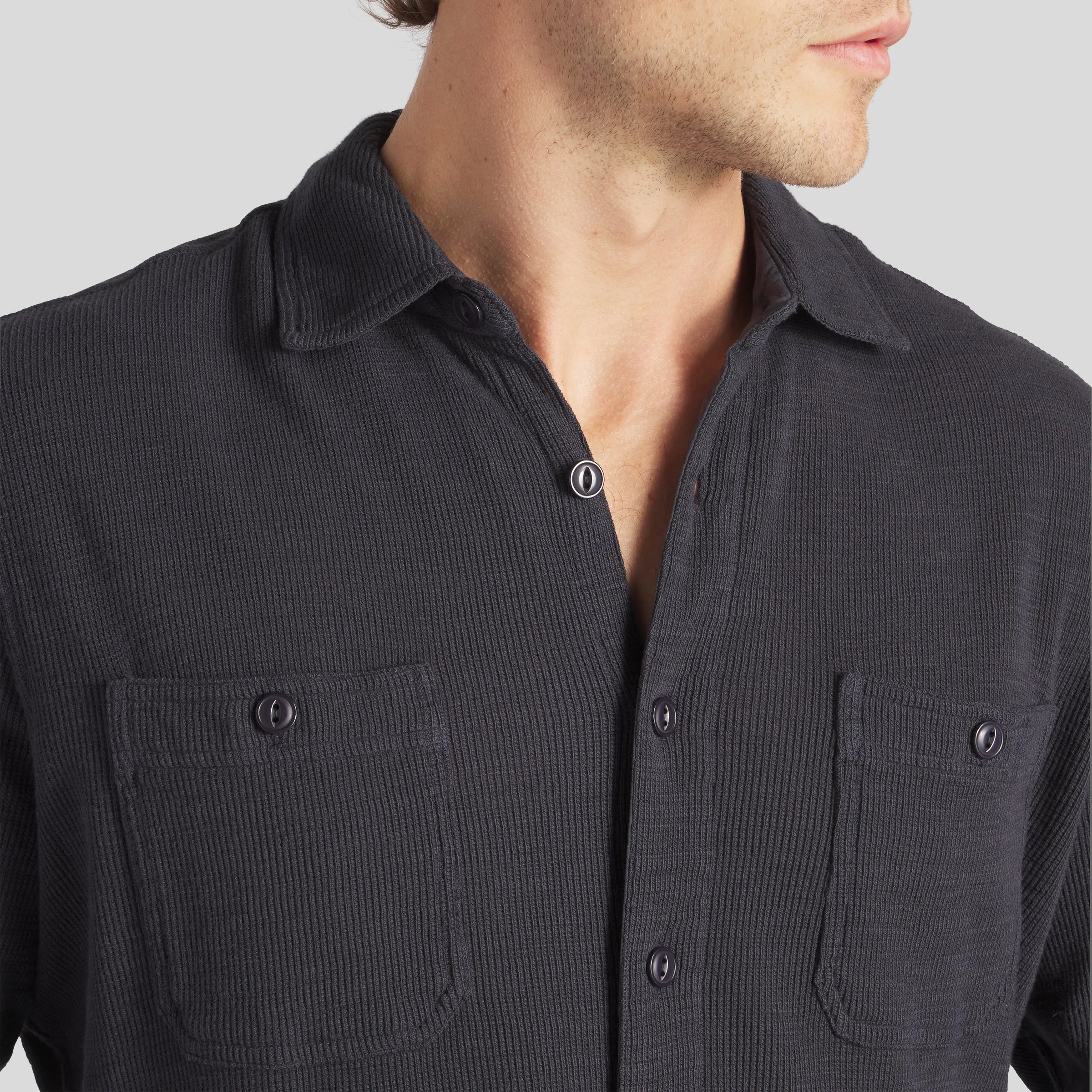 Waffle Hybrid Shirt - Dark Navy (Final Sale)*