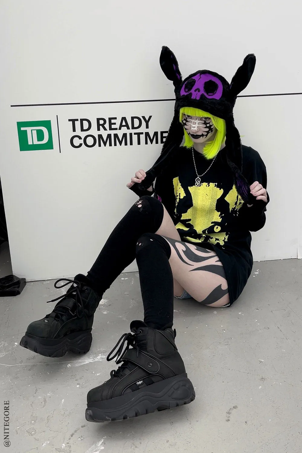 Whatever 21 x VampireFreaks Bone Bunny Hat [PURPLE/BLACK]
