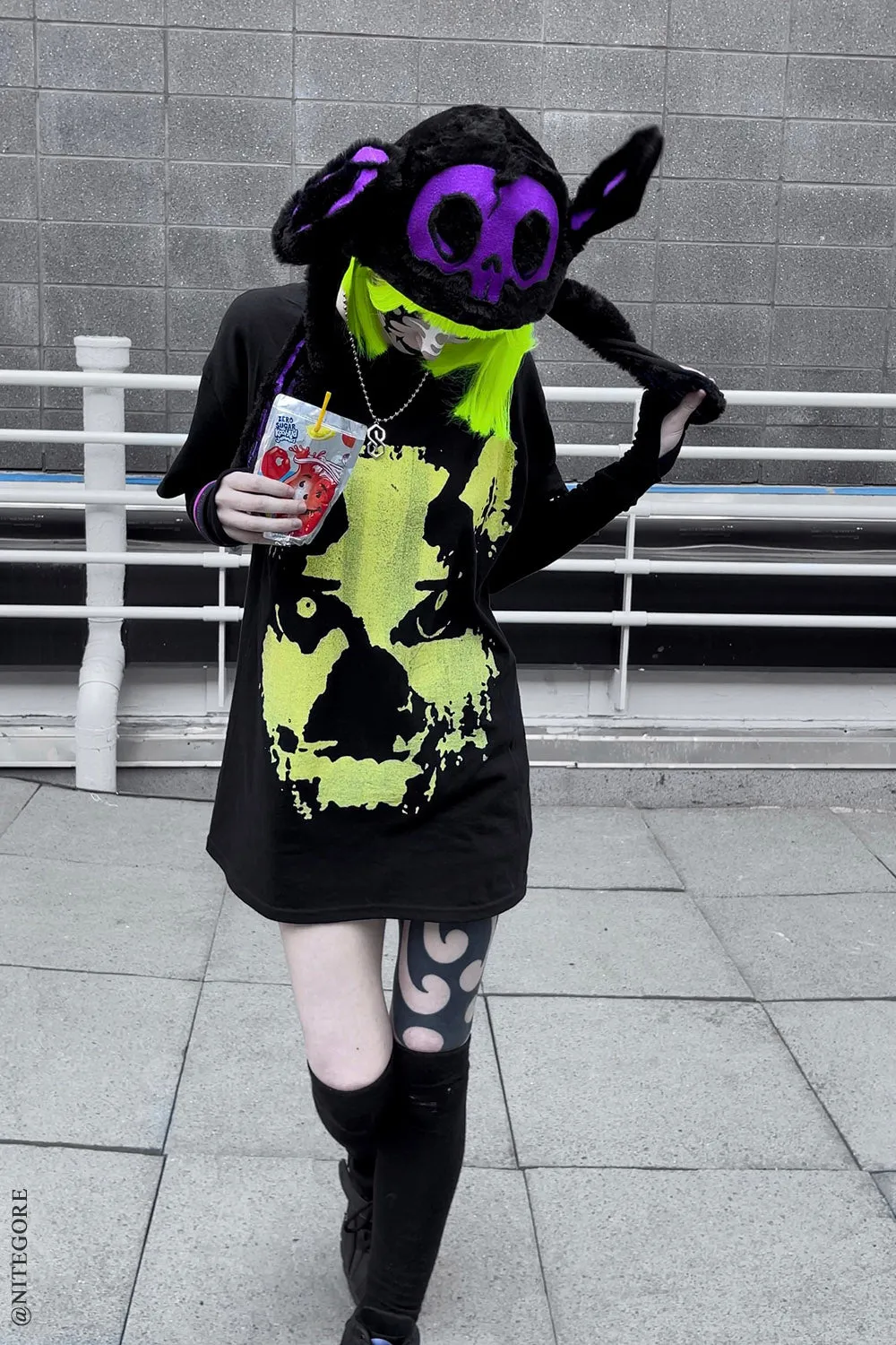 Whatever 21 x VampireFreaks Bone Bunny Hat [PURPLE/BLACK]
