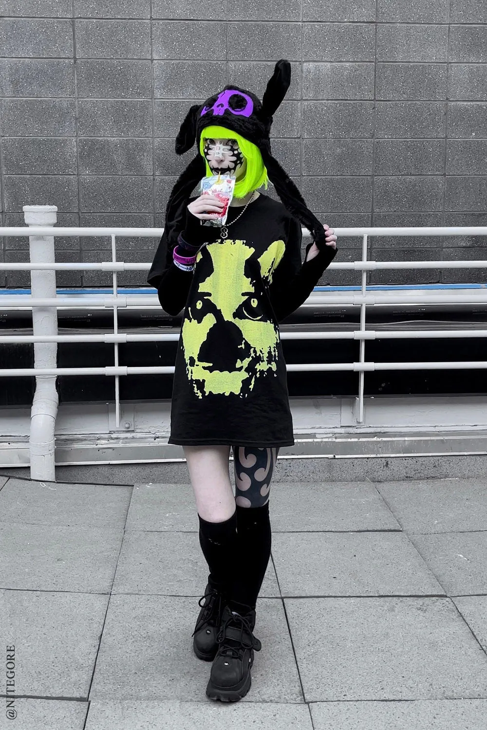 Whatever 21 x VampireFreaks Bone Bunny Hat [PURPLE/BLACK]