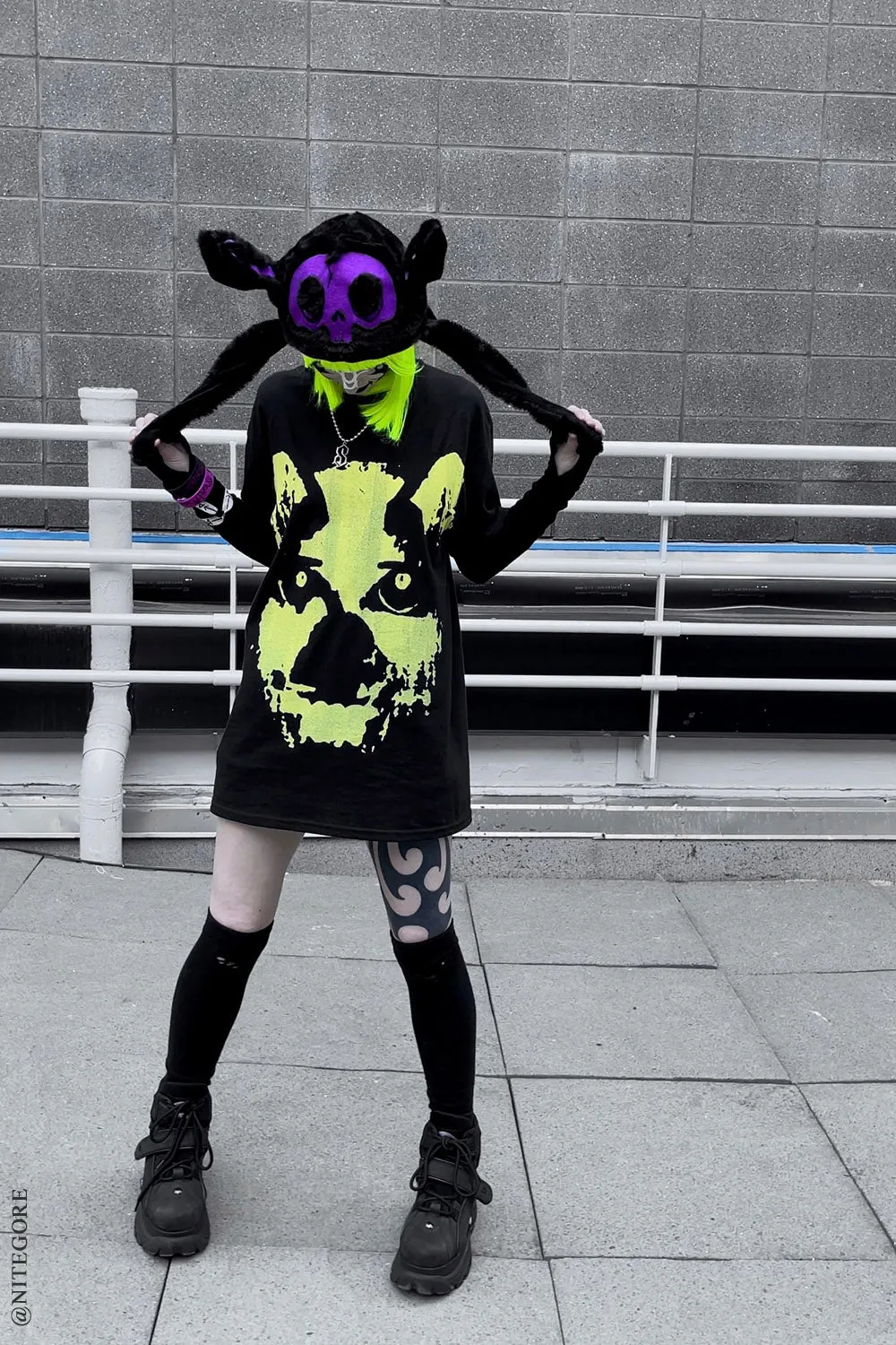 Whatever 21 x VampireFreaks Bone Bunny Hat [PURPLE/BLACK]