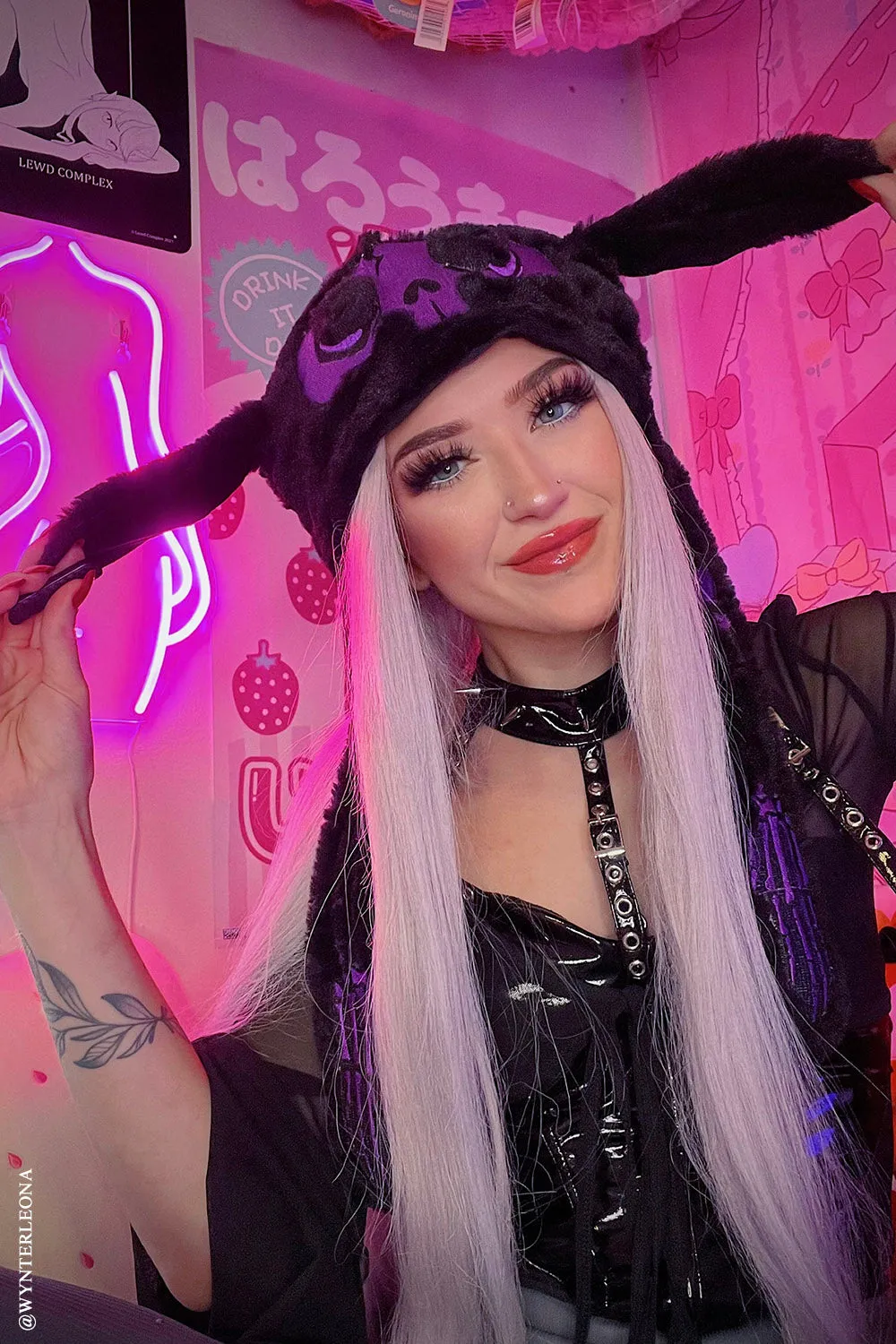 Whatever 21 x VampireFreaks Bone Bunny Hat [PURPLE/BLACK]