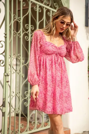 What's Next Pink Sweetheart Neckline Mini Dress FINAL SALE