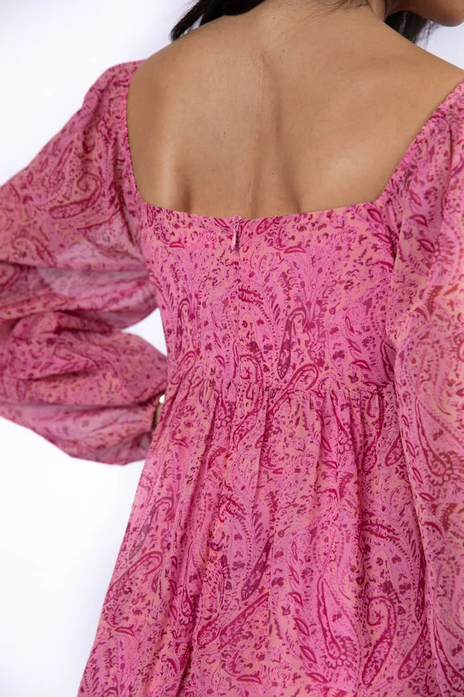 What's Next Pink Sweetheart Neckline Mini Dress FINAL SALE