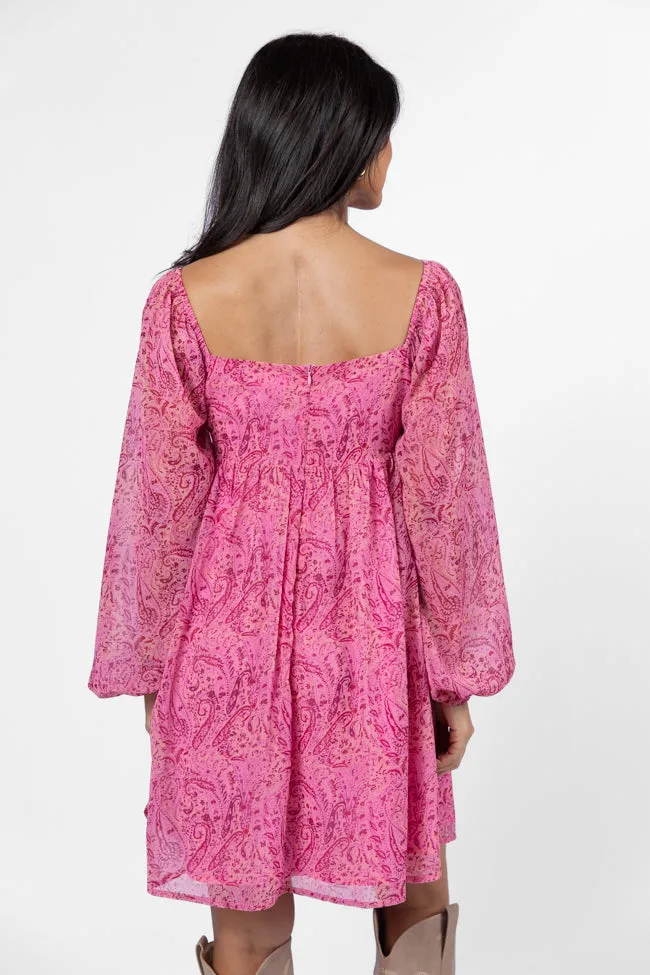 What's Next Pink Sweetheart Neckline Mini Dress FINAL SALE