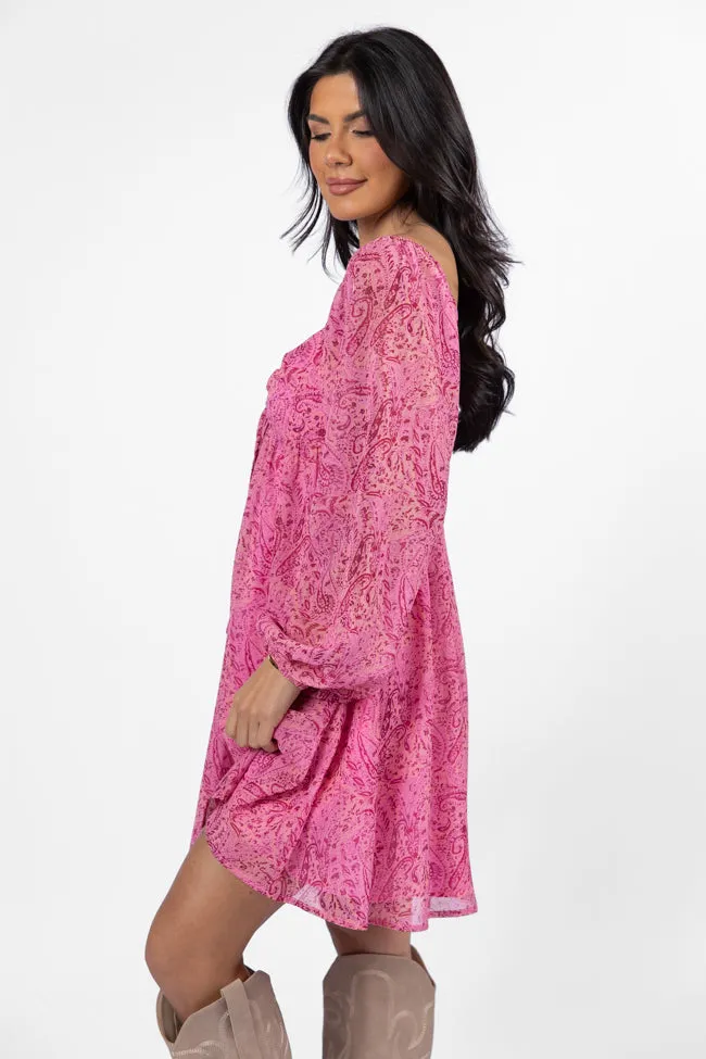 What's Next Pink Sweetheart Neckline Mini Dress FINAL SALE