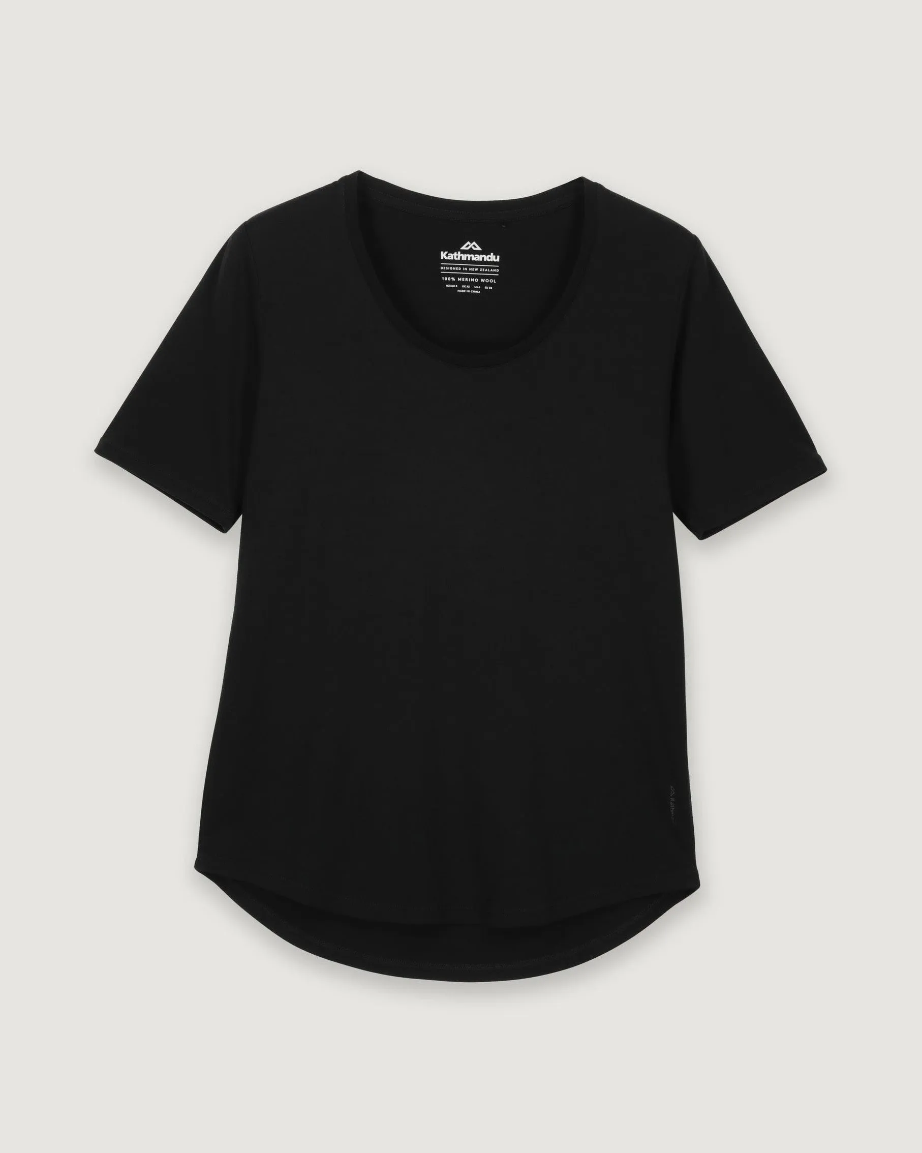Wmns 100% Merino S/S Scoop Top - Black