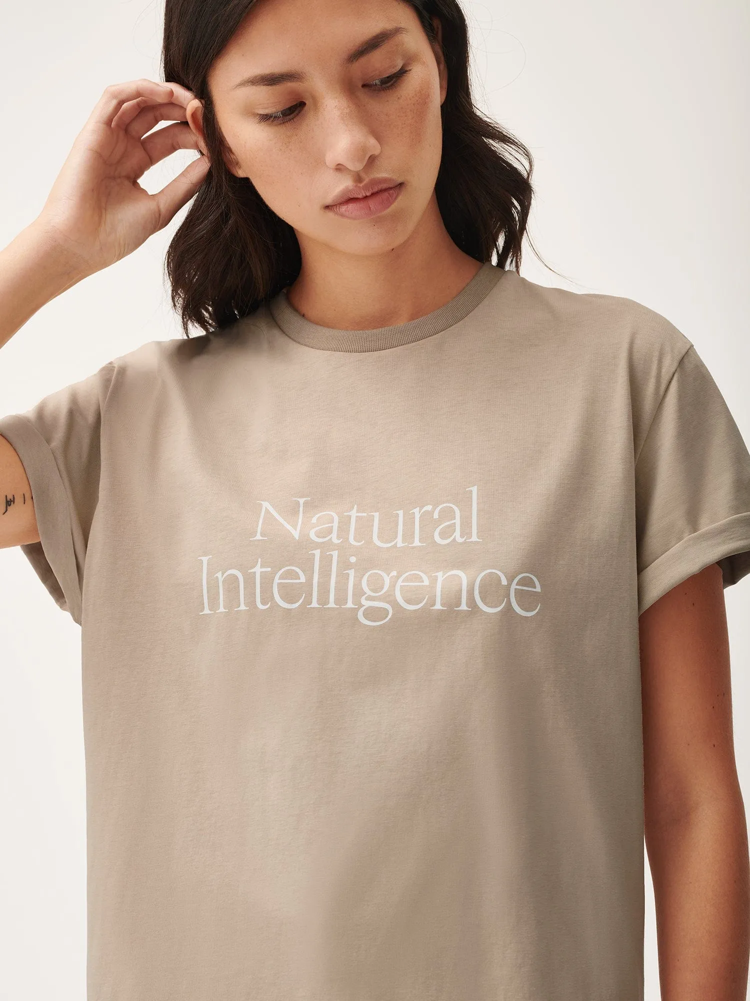 Womens 365 Natural Intelligence T-shirt—mirage beige