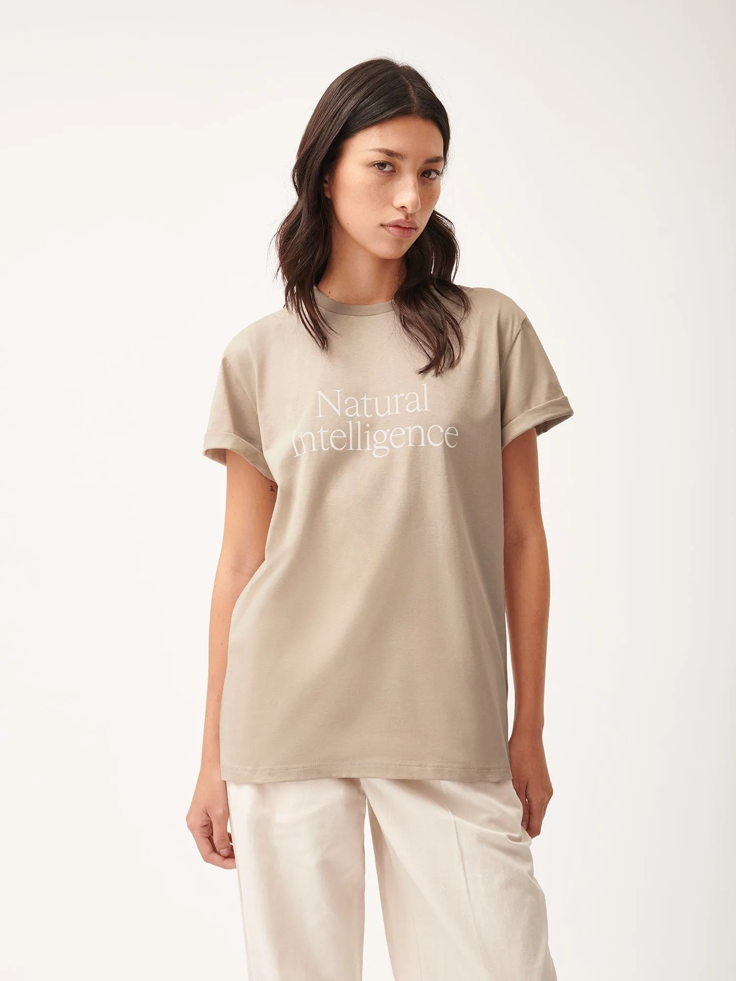 Womens 365 Natural Intelligence T-shirt—mirage beige