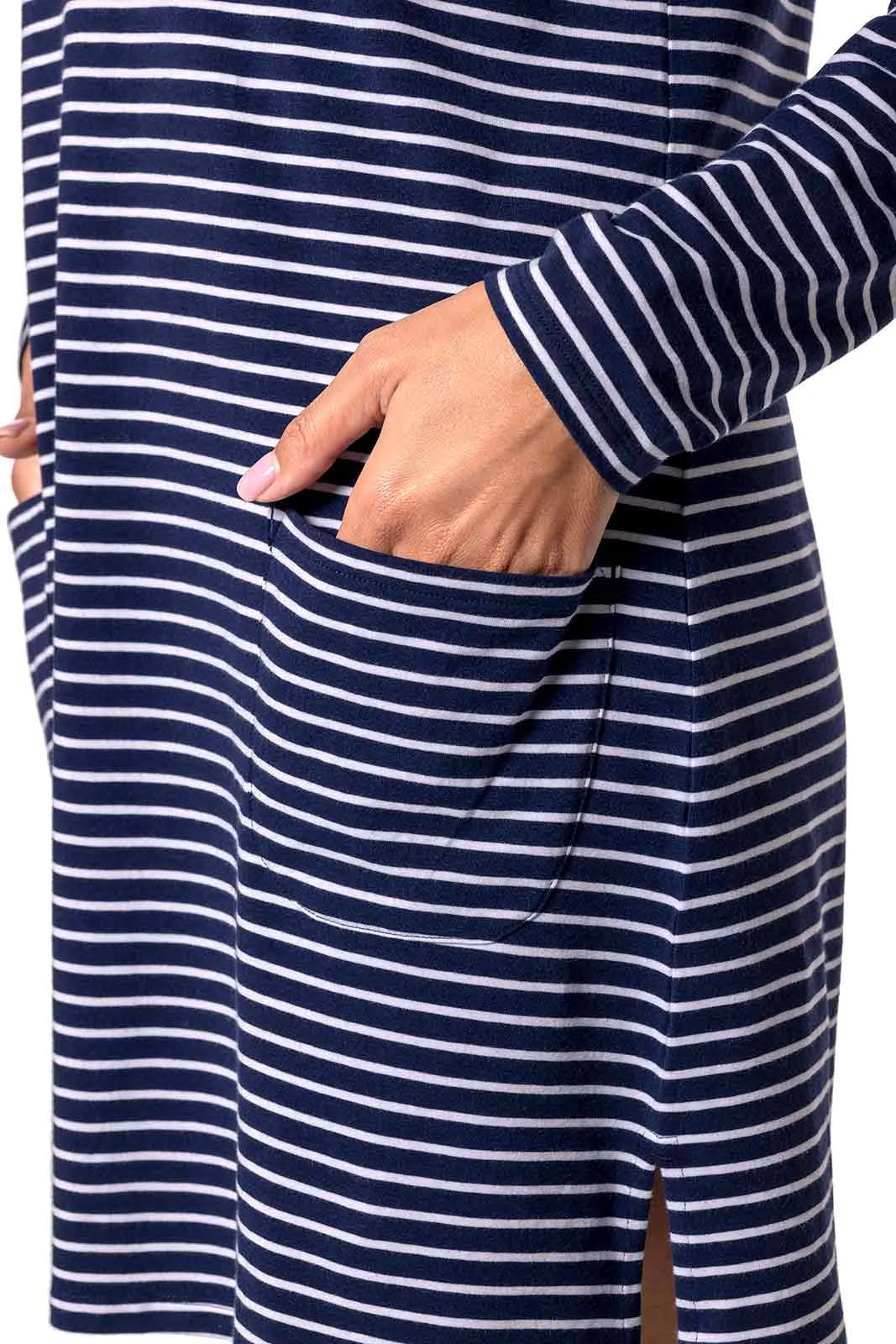 Women's Catalina Beach Cover-Up | Navy/White Stripe