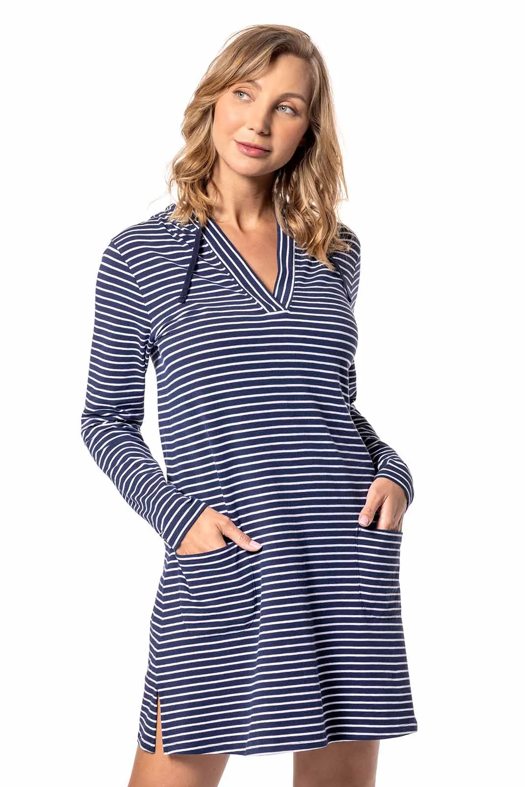 Women's Catalina Beach Cover-Up | Navy/White Stripe