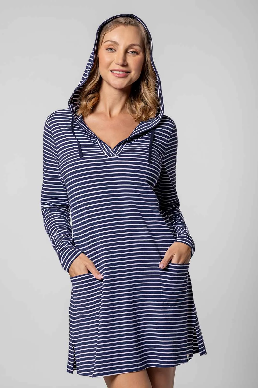 Women's Catalina Beach Cover-Up | Navy/White Stripe