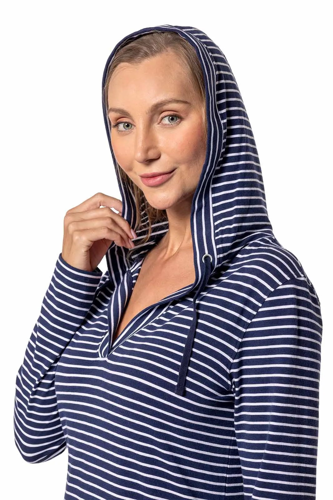Women's Catalina Beach Cover-Up | Navy/White Stripe