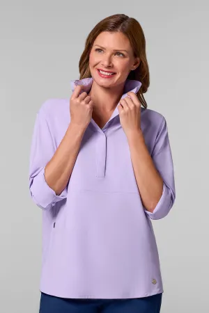 Women's Catona Funnel Neck Tunic Top | Lavendula Stripe