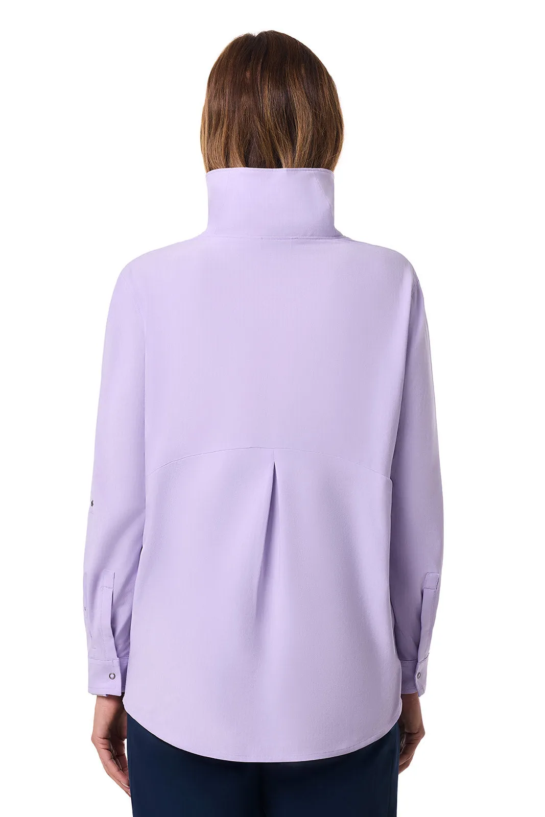 Women's Catona Funnel Neck Tunic Top | Lavendula Stripe