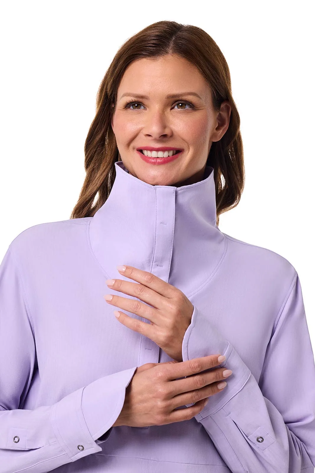Women's Catona Funnel Neck Tunic Top | Lavendula Stripe