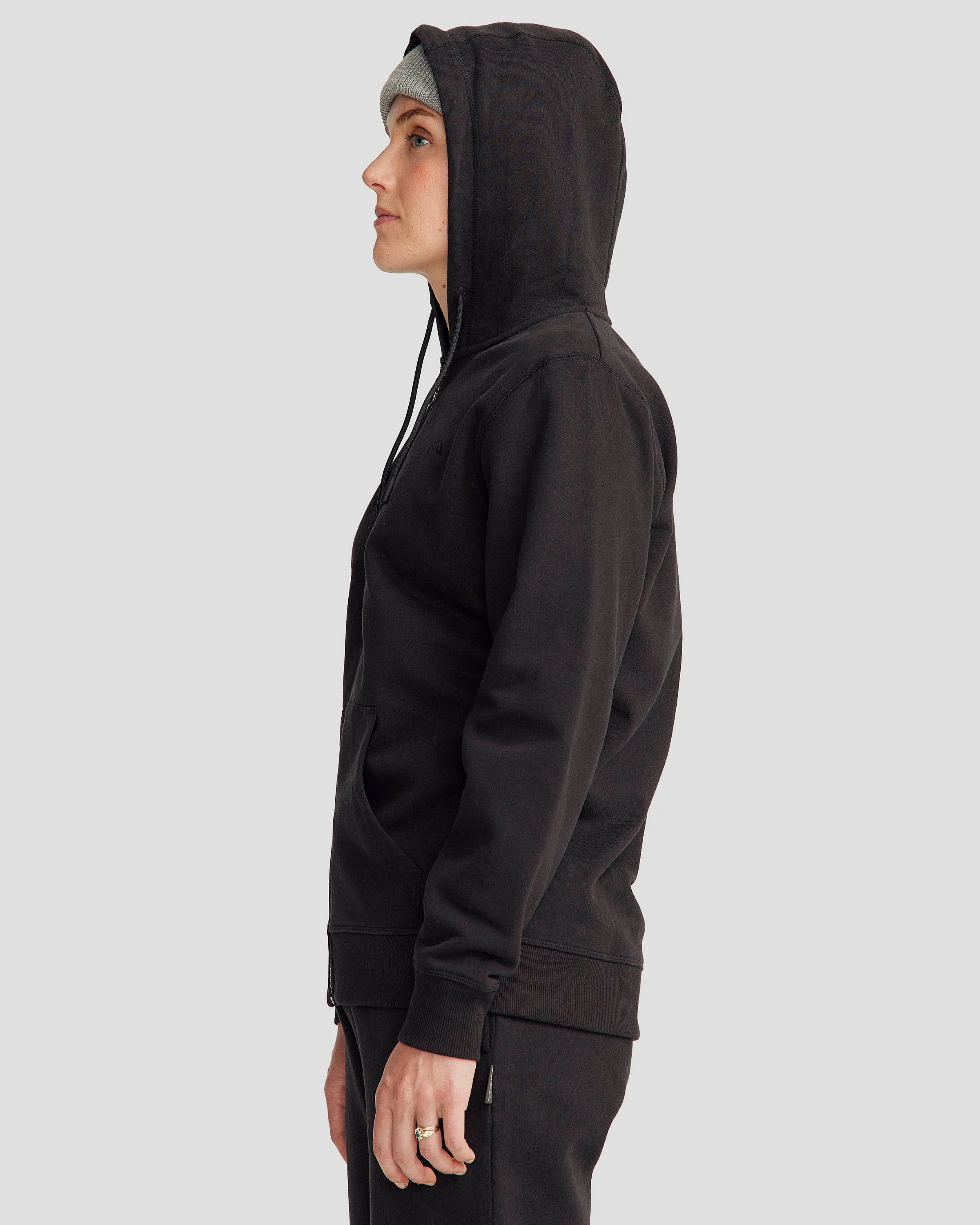 Women's Full-Zip Hoodie - Black Stingray