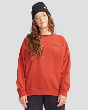 Women's Heritage Logo Slouchy Brushed Crew - Redwood