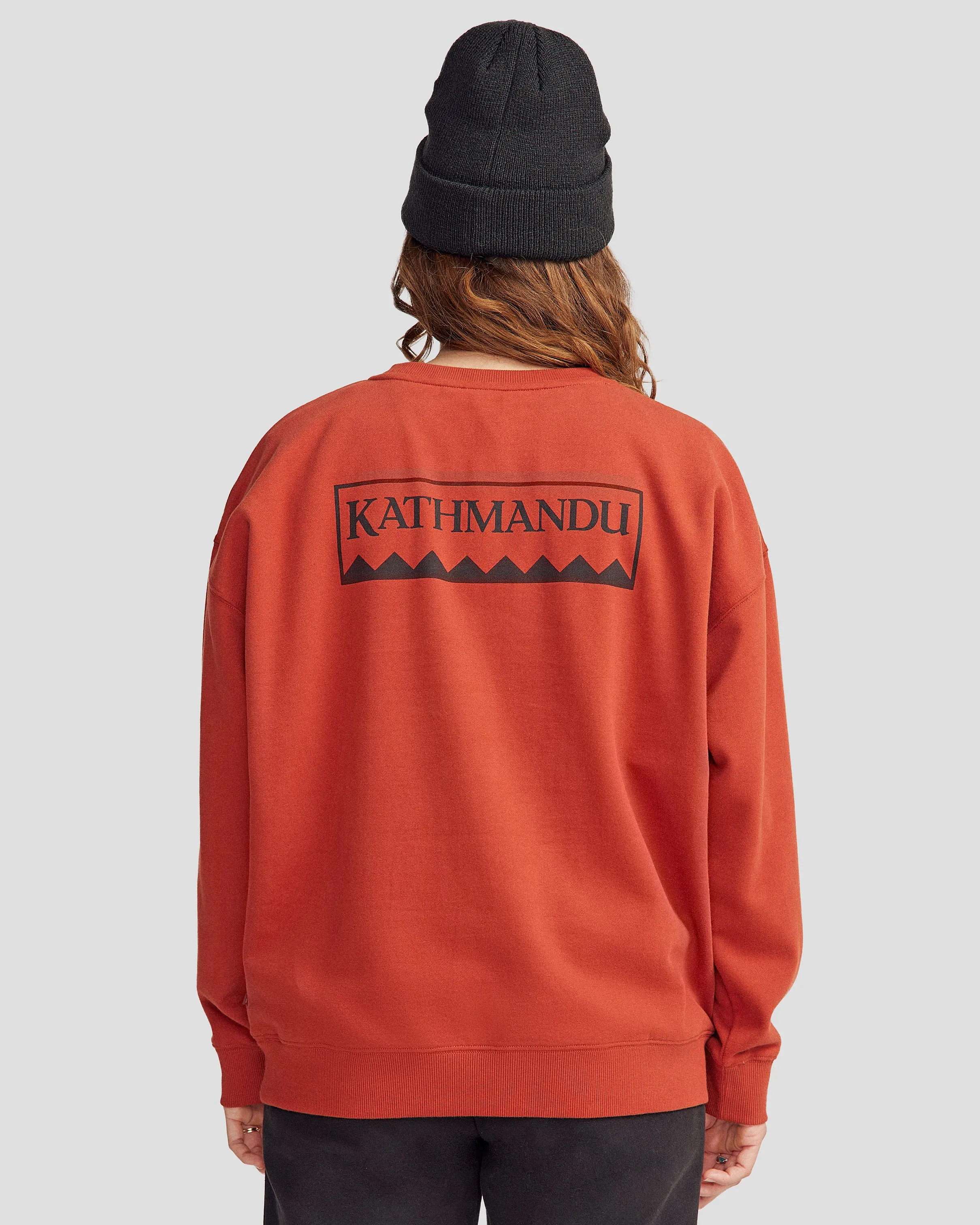Women's Heritage Logo Slouchy Brushed Crew - Redwood