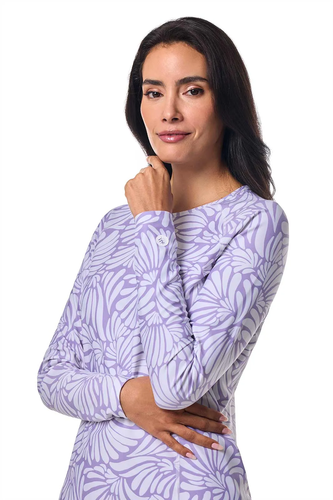 Women's Hightide Long Sleeve Swim Shirt | Lavendula Sea Fan