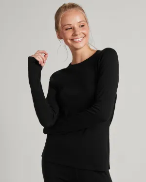 Women's KMDMerino Baselayer Long Sleeve Top - Black
