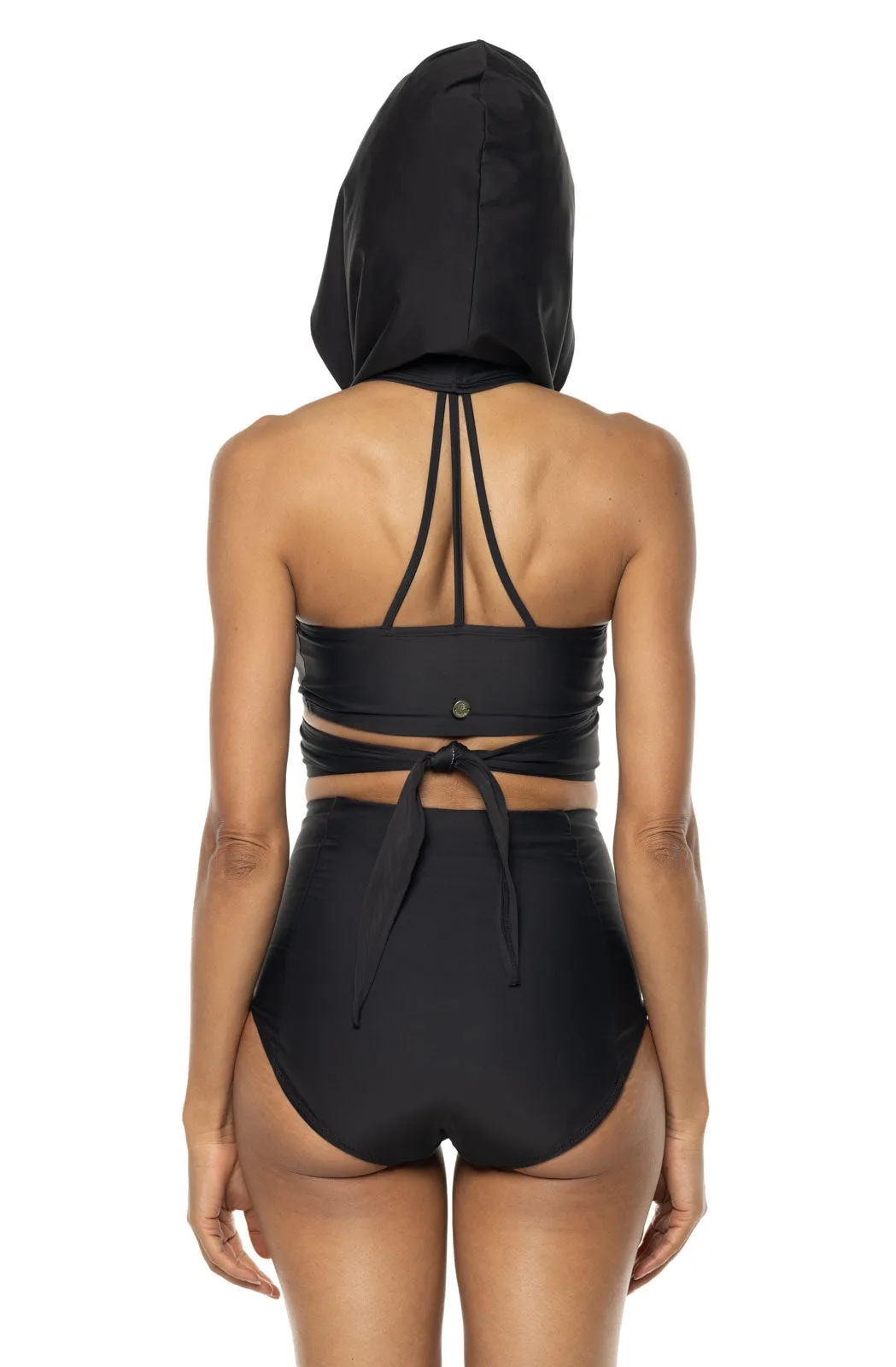 Women's Little Havana Hooded Wrap Top | Black