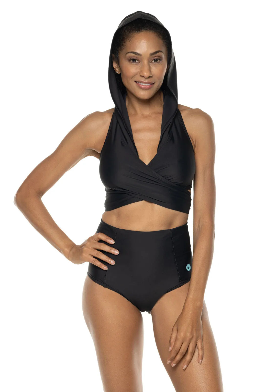 Women's Little Havana Hooded Wrap Top | Black