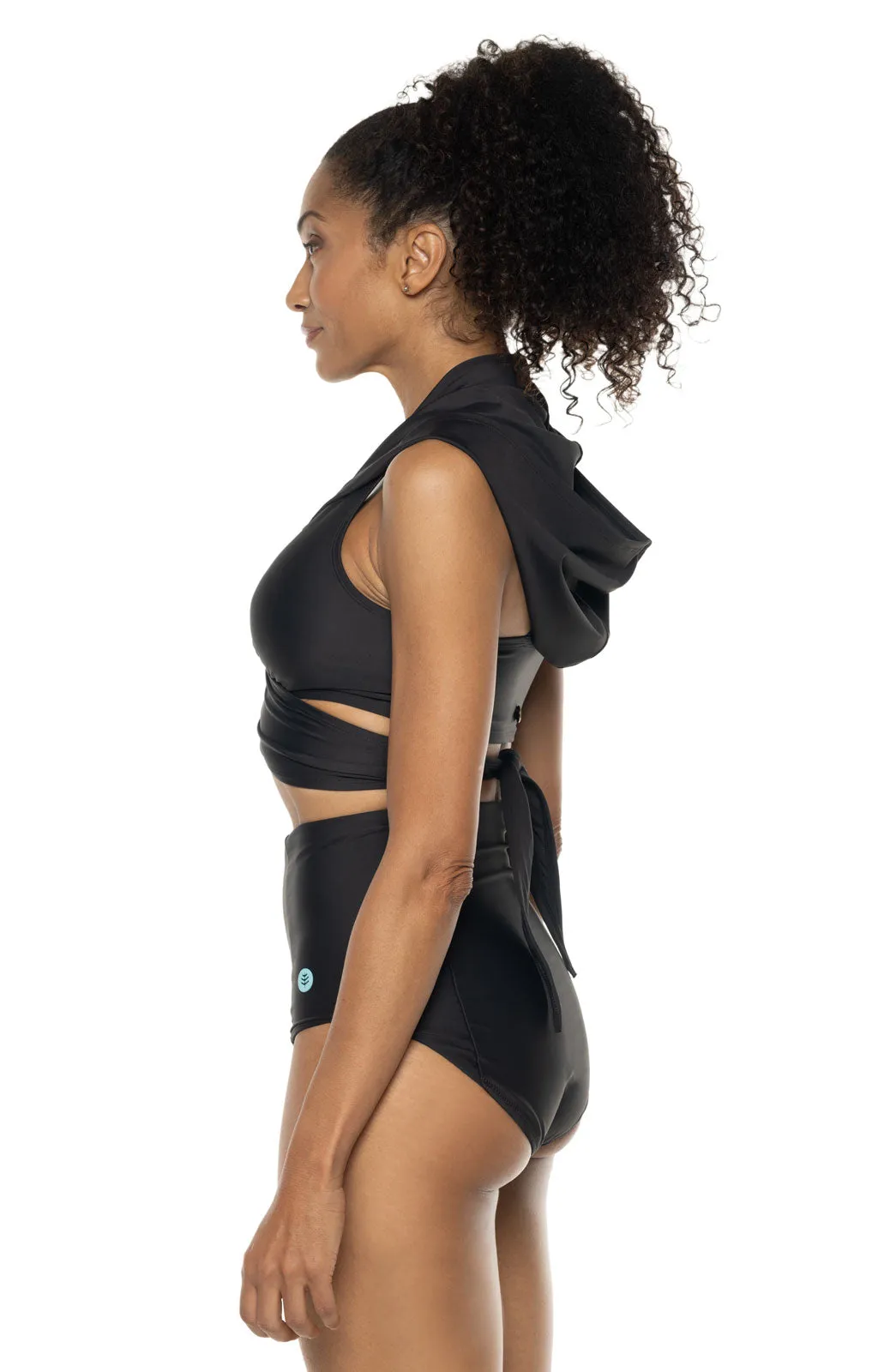 Women's Little Havana Hooded Wrap Top | Black