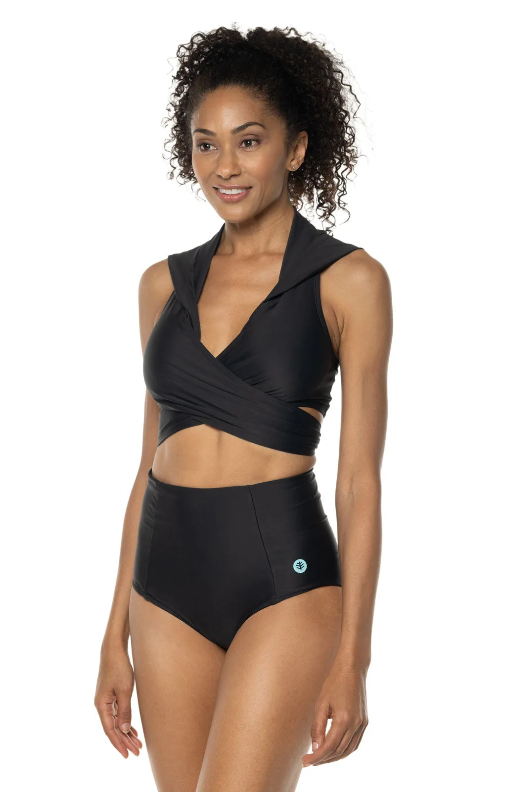 Women's Little Havana Hooded Wrap Top | Black