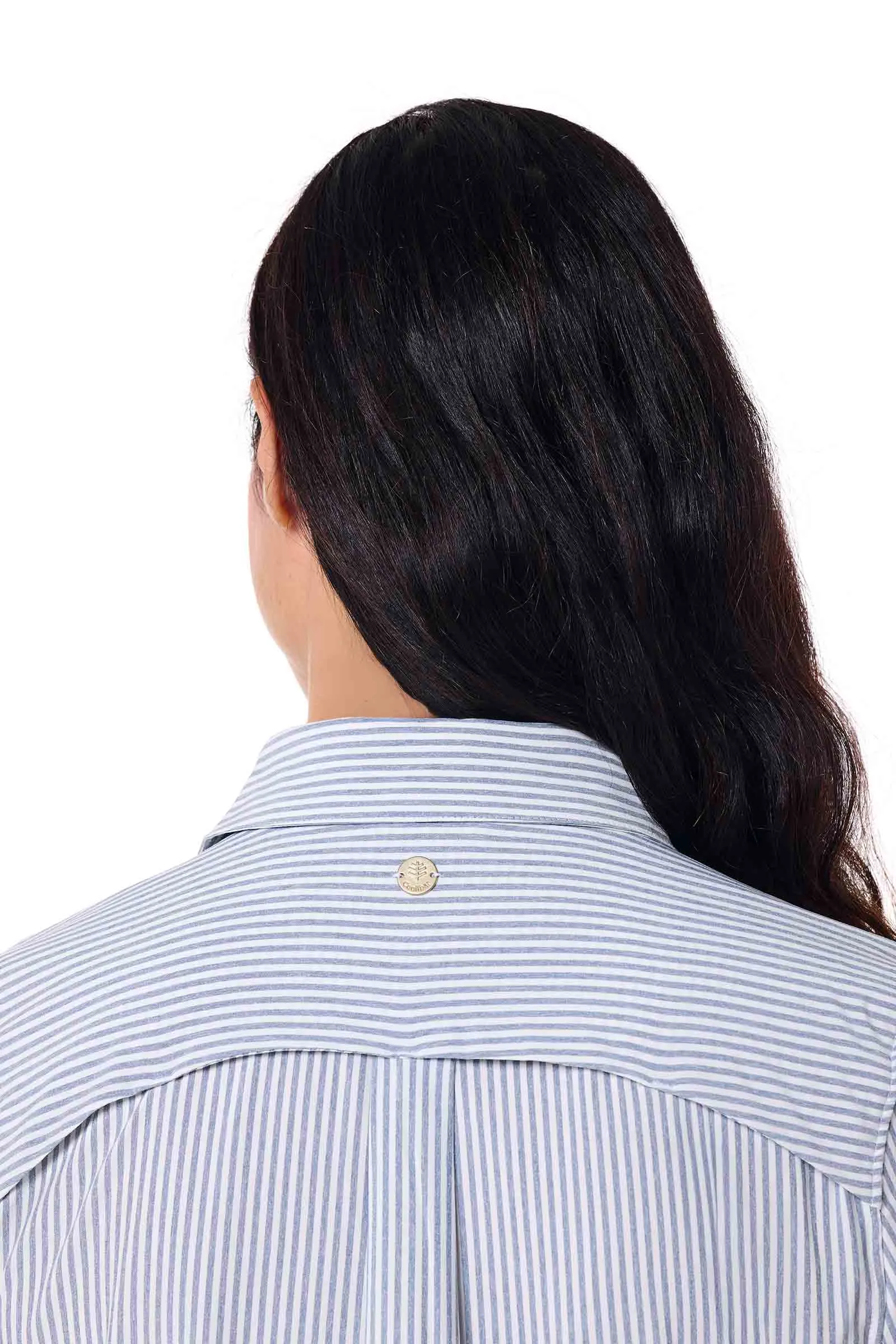 Women's Malta Travel Shirt Dress | White/Navy Stripe