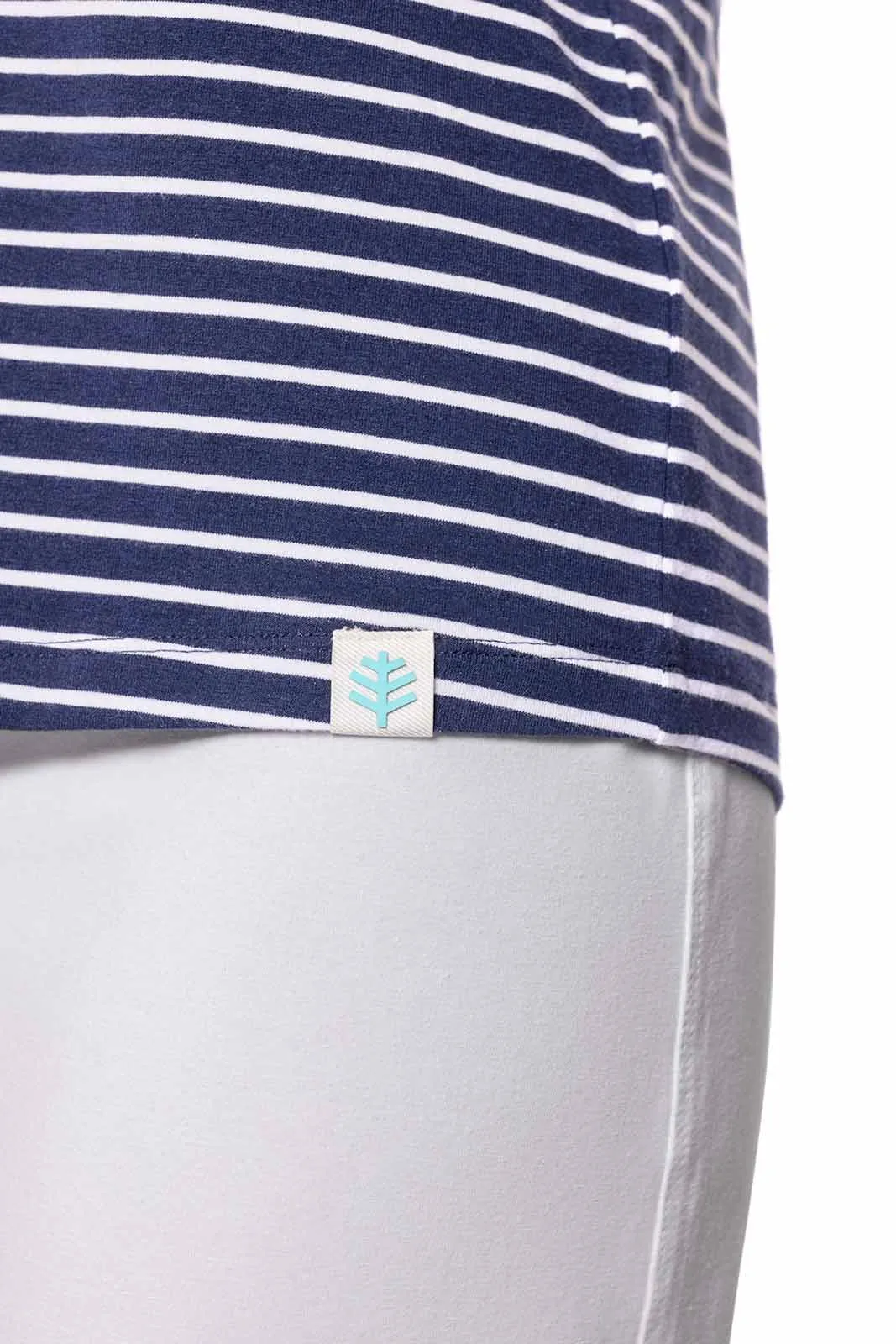 Women's Morada Everyday Short Sleeve V-Neck T-Shirt | Navy/White Stripe