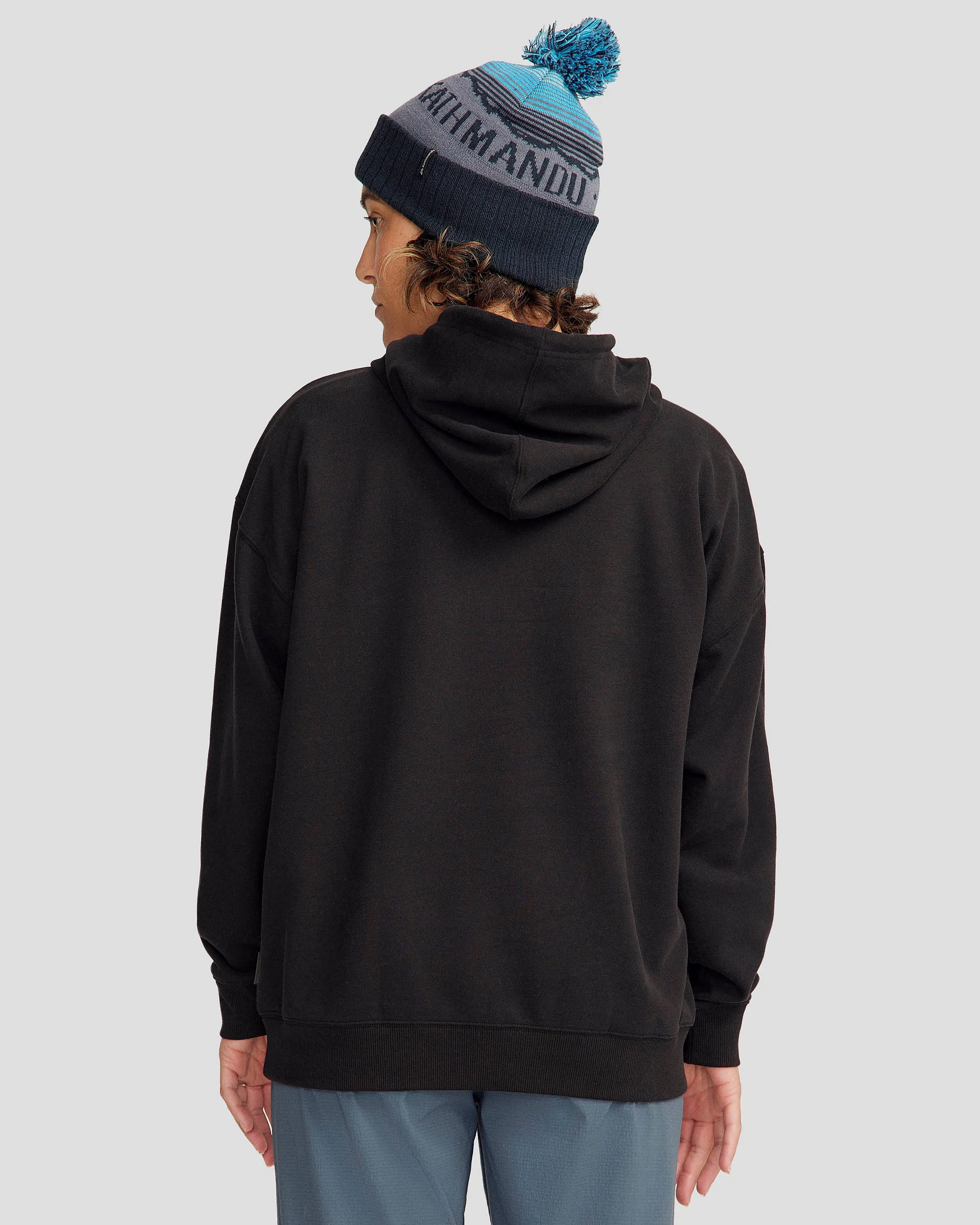 Women's Peak Badge Relaxed Hoodie - Black Stingray