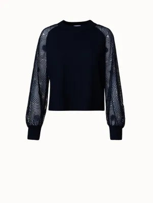 Wool Knit 3D Dot Embroidery Pullover