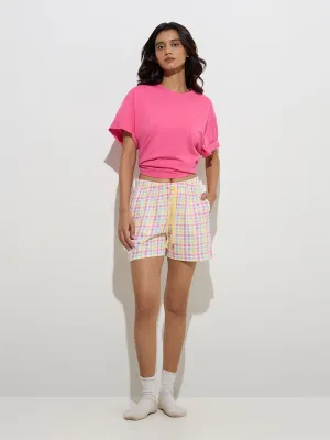 Wunderlove Fuchsia Solid Cotton T-Shirt