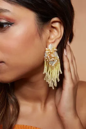 Yellow Semi-Precious Stone Dangler Earrings