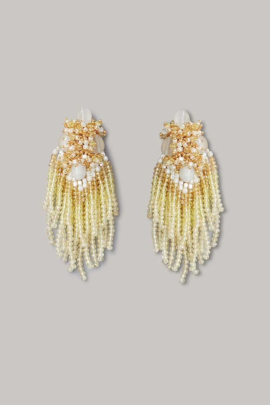 Yellow Semi-Precious Stone Dangler Earrings