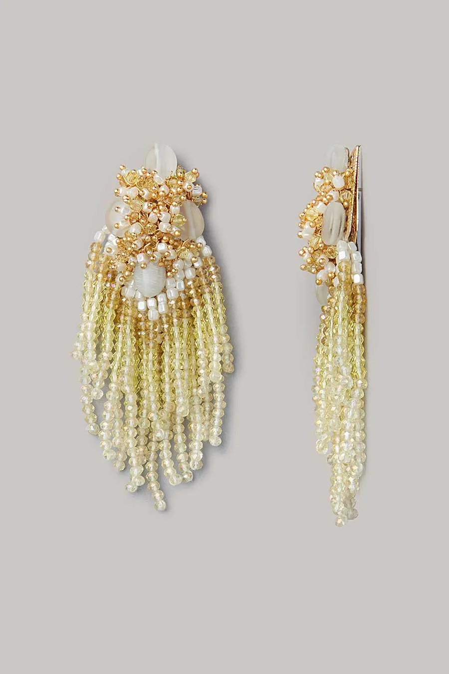 Yellow Semi-Precious Stone Dangler Earrings
