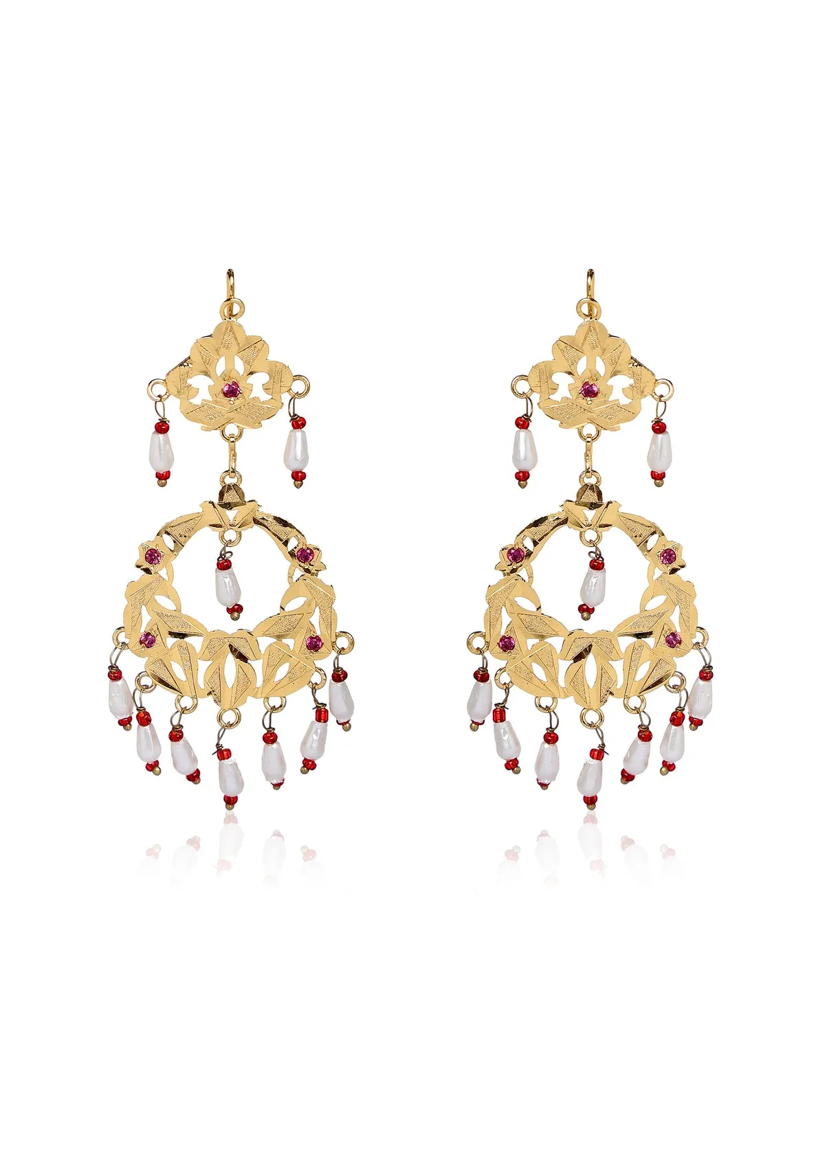 Zahra Gold Tone Silver Earrings