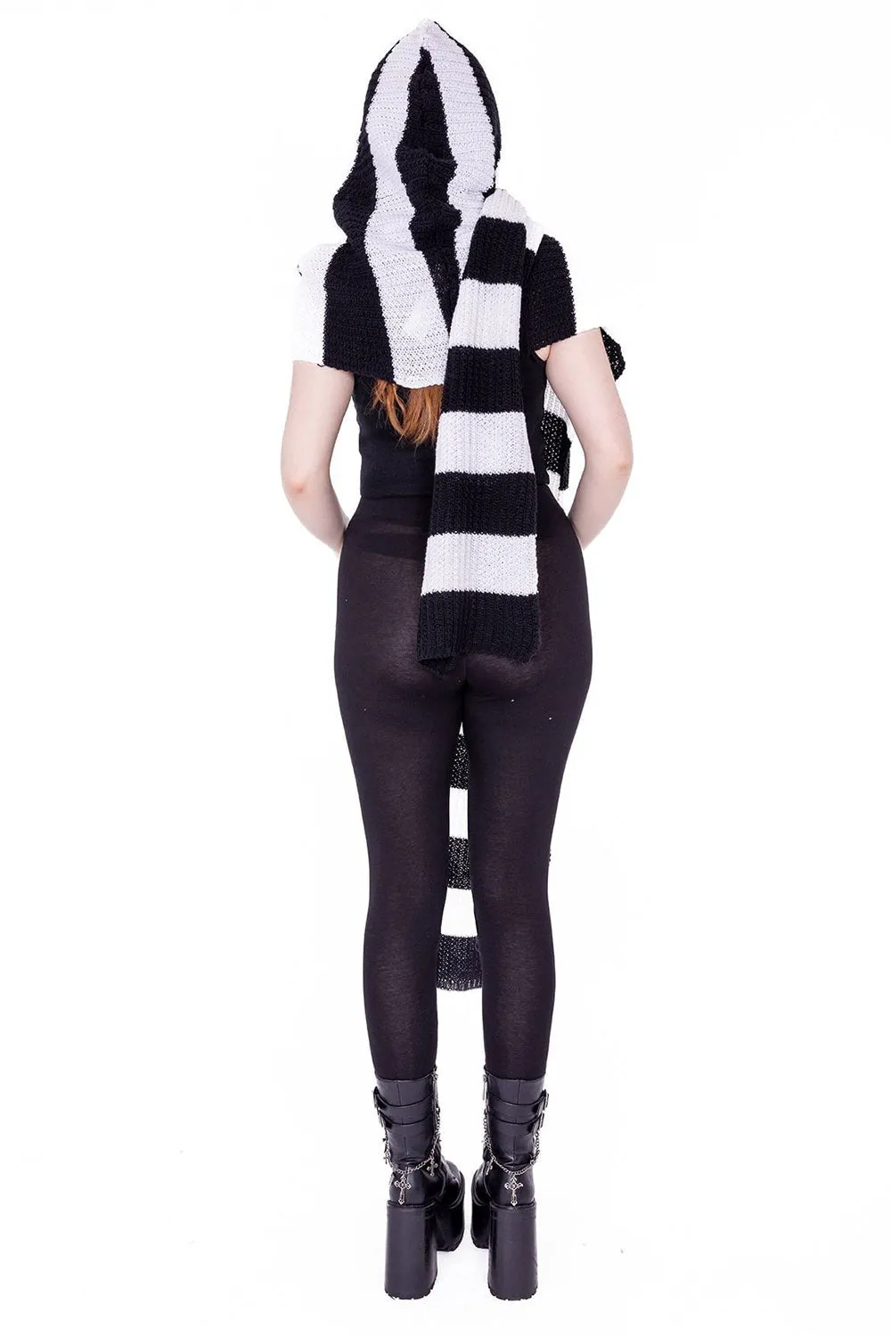 Zenni Hooded Scarf [BLACK/WHITE]